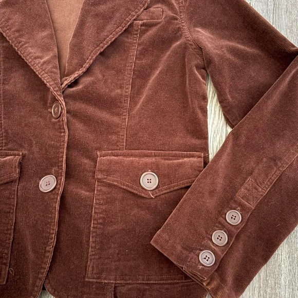 Corduroy Tailored Blazer - Brown - Picture 2 of 6